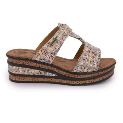 Image de Mules femme ROMIKA 74R0182002 talon compensé multicolore