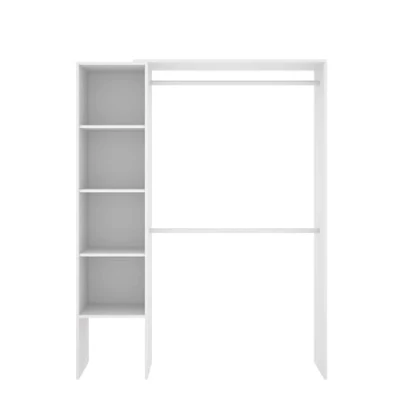 Image de Dressing extensible Blanc mélaminé 1 colonne et 2 penderies L139.5 x P40 H187 cm