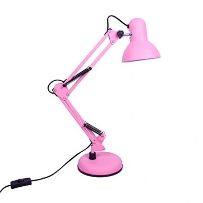 Image de BEL AIR HOME lampe de bureau LED à bras articulé, table Antigona, design rétro vintage 1xE27, idéale pour illuminer votre espace travail ou lecture (ROSE/MATTE) (ampoule non incluse)