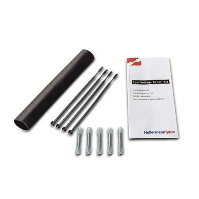 Image de HellermannTyton 380 04019 04004 LVRK 24/6 200 POX BK Ensemble de raccordement thermorétractable avec raccords à vis