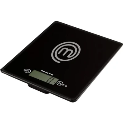 Image de MasterChef Balance de Cuisine, Pese Aliment Cuisine Electronique, Verre Trempé Sécurité 4mm, 5kg/1g avec Fonction Tare, Multifonctionnelle, Touche On et Arrêt Automatique