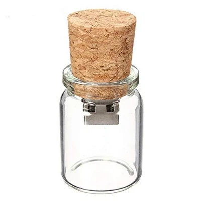 Image de Ulticool Bouteille Verre 8 GB USB Flash Drive Go Clé Mémoire Stick Stockage de Données Pendrive Transparent Liège