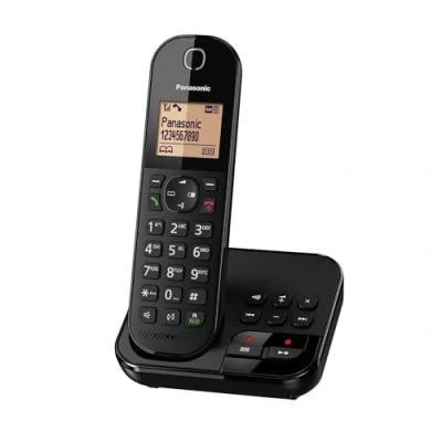 Image de Panasonic KX TGC420FRB Téléphone Numérique Sans Fil Répondeur Numérique, Base et Combiné Simples, Mains Libres, Identification de l&#039;Appelant, Blocage des Appels Indésirables, Eco Plus, LCD, Noir
