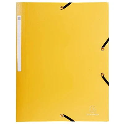 Image de Exacompta Réf. 55809E Paquet de 10 chemises à élastiques Opak pochettes 3 rabats en polypropylène opaque dimensions 24 x 32 cm pour documents au format A4 couleur jaune