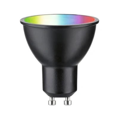 Image de Paulmann 29148 Réflecteur LED standard 230 V Smart Home Zigbee GU10 350 lm 4,8 W RGBW+ à intensité variable Noir mat