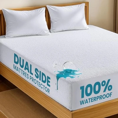 Image de Utopia Bedding Protège Matelas imperméable en Bambou pour lit Simple, Respirant, Style ajusté avec Poches Extensibles