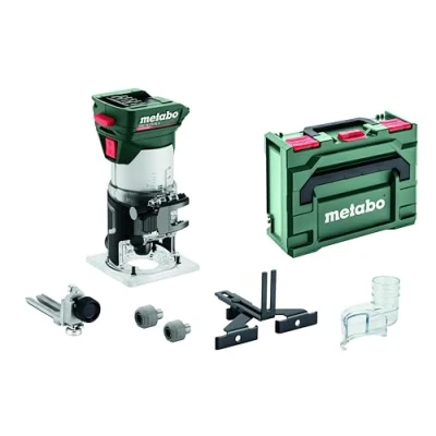 Image de metabo Fraise à bordure sans fil FMV 18 LTX BL 8 V, moteur brushless, 4800 29000 tr/min, pince de serrage 6/8 mm, metaBOX 145 L, réglage précis la profondeur, ergonomique pour bois et