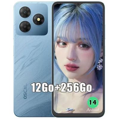 Image de Smartphone OSCAL FLAT 2 12 Go RAM 256 ROM Android 14 bleu