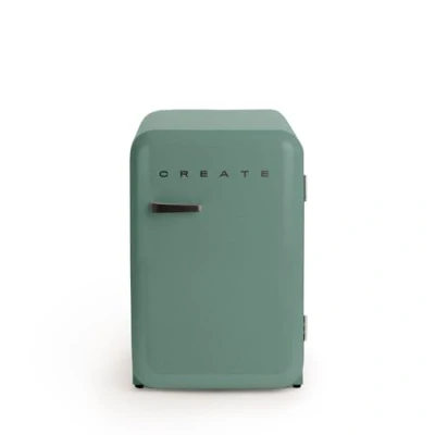 Image de CREATE / RÉTRO FRIGO 83.5 ARGENT/Réfrigérateur vert sauge avec poignée noir 98W, basse consommation, 2 étagères, régulateur de température, porte bouteilles, 56x54x84cm.