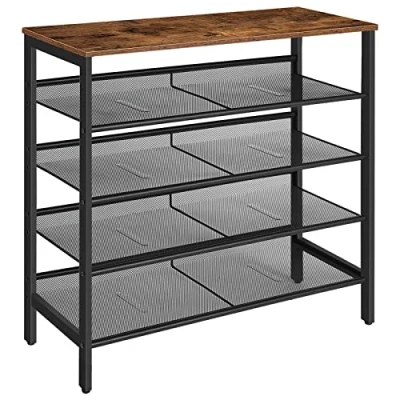 Image de HOOBRO Étagère à Chaussures, Porte Meubles Chaussures 5 Niveaux, 75 x 30 85 cm, Plat ou Incliné, de Rangement, Stable, pour Entrée, Salon, Chambre EBF01XJ01