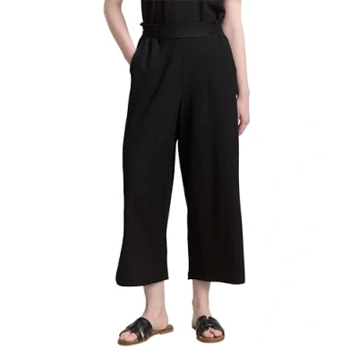 Image de TOM Tailor Denim Structured Culotte Pantalon classique, Femme, Taille: 3XL, Deep black