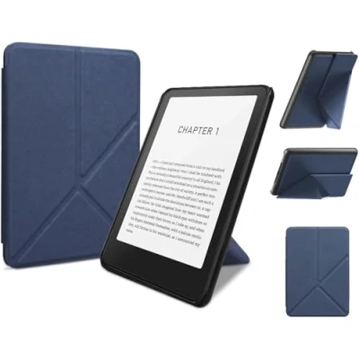 Image de Etui Pliable pour Kindle Paperwhite 7 Pouces 12ème Gen 2024 et Colorsoft Signature Edition, Coque Mince légère en Cuir PU avec Auto Wake/Sleep &amp; Multi Viewing Angles (Bleu)