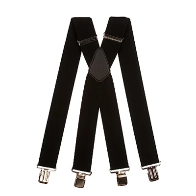 Image de Olata Bretelles Hommes Large avec Design en X Robuste et Sangles Extra Larges 5 cm. Graphite Foncé