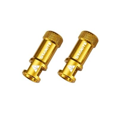 Image de Capuchons de Valve Granite Juicy Nipple avec Fonction Retrait du Noyau Valve, Protection Pneu Vélo Faciles à Utiliser (Or)