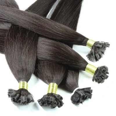 Image de Hair2Heart 25 x 1g extensions cheveux keratine à chaud 40cm, couleur #1b Noir naturel, lisse