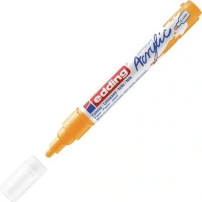Image de edding 5100 Marqueur acrylique moyen jaune soleil 1 feutre imperméable pointe ronde 2 3 mm peinture pour peindre sur la toile, le papier kraft, bois et pierre, Unité
