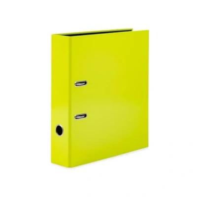 Image de HERMA 20063 classeur A4 jaune fluo, 7 cm de large, motif à levier en carton avec impression intérieure pour l&#039;école et le bureau, anneaux stable, garçons filles