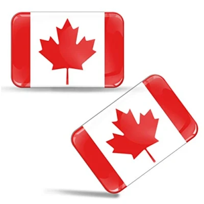 Image de Biomar Labs® 2 x 3D Flexibles Autocollant Stickers National Drapeaux Canada Canadien Flag Voiture Auto Moto Tuning F 40