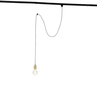 Image de QAZQA Lampe suspendue avec suspension sur rail or Cavalux
