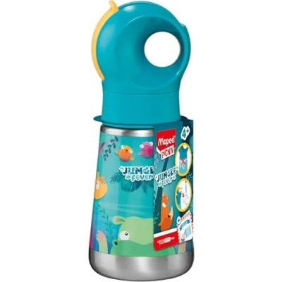Image de Gourde Enfant Inox 350ml Jungle Fever Maped Picnik Ouverture et Nettoyage Facile Étanche Durable Vert