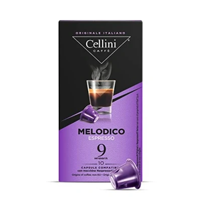 Image de Caffè Cellini Capsules à café compatibles Nespresso Melodico 100pcs avec notes aromatiques de cacao amer