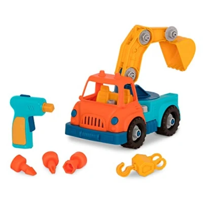 Image de Wonder Wheels by Battat Camion Grue à emporter Jouet avec perceuse pour Enfants STEM de développement 3 Ans +