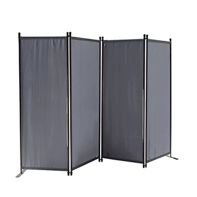 Image de QUICK STAR Paravent 220 x 165 cm Séparateur de Tissu Jardin en 4 Parties Pliable Balcon Écran confidentialité partition Noir