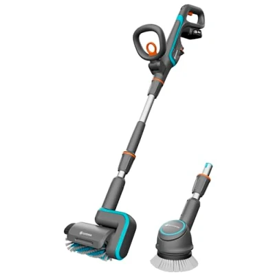 Image de Gardena nettoyeur multifonction sans fil AquaBrush Universal 04/18V P4A Ready To Use set : sur batterie, batterie incluse, nettoyage humide des sols de terrasses, complet (14842 20)