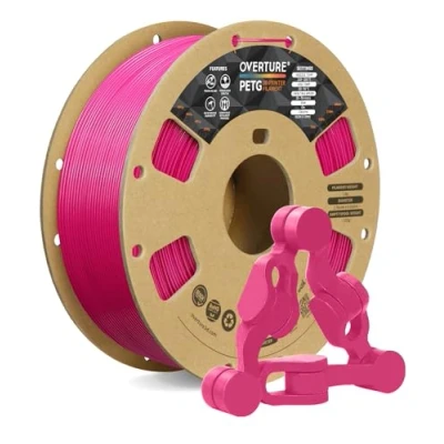 Image de OVERTURE Filament PETG 1,75 mm, bobine 1 kg (2,2 lbs), Neatly Wound Durable pour imprimante 3D, précision dimensionnelle +/ 0,02 3D Printer (Magenta)