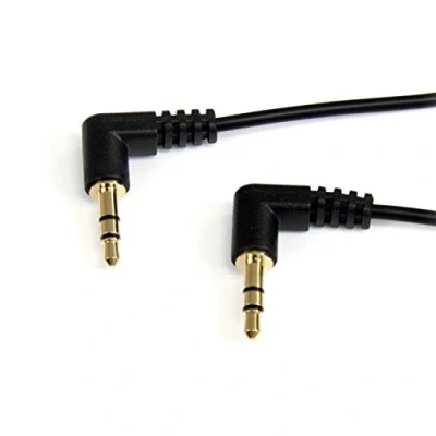Image de StarTech.com Câble audio stéréo Slim 3,5 mm à angle droit de 30 cm M/M Neuf