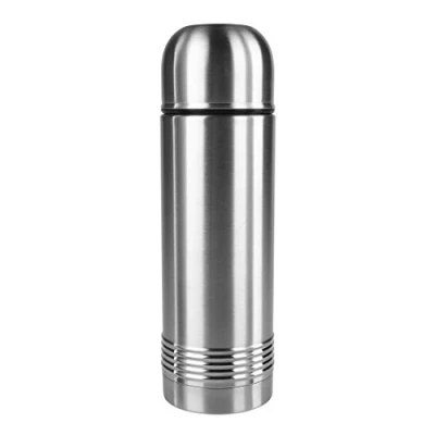 Image de Emsa 618101600 SENATOR Bouteille isotherme avec gobelet, fermeture Safe Loc, 1L, Acier inoxydable