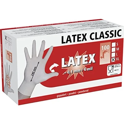 Image de Kerbl 100 Gants Latex poudrés x Large, Blanc