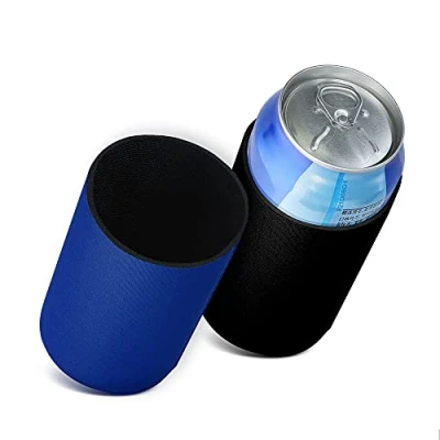 Image de kwmobile 2X Rafraîchisseur de canette Compatible avec 330ml / 355ml Boîte Lot refroidisseurs canettes Soda bières 6,5 x 10 cm Noir Bleu