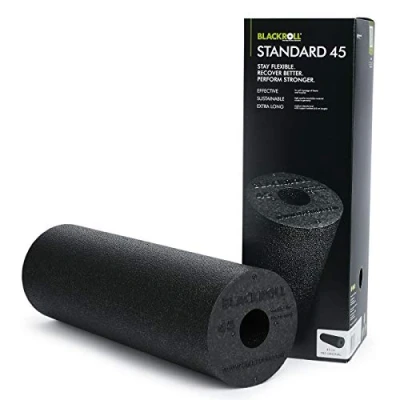 Image de BLACKROLL® STANDARD 45 (45 x 15 cm) Rouleau de massage &amp; foam rolls longs pour le yoga, crossfit, fitness et les étirements musculaires en mousse des fascias noir