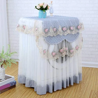 Image de Cvian Housse de protection pour machine à laver Motif floral 60 x 85 cm gris