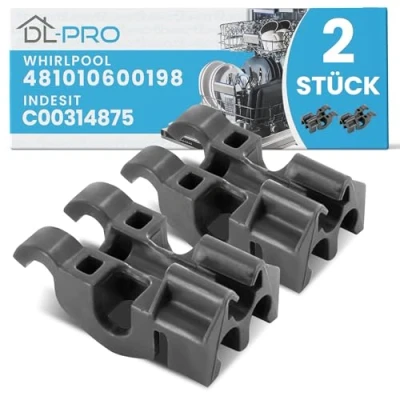 Image de DL pro Lot de 2 inserts panier inférieur Pour Whirlpool, Ignis, Bauknecht 481010600198 assiettes, tiges rabattables, rangées tiges, à lave vaisselle, vaisselle