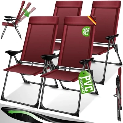 Image de KESSER® Chaises de Jardin, Set Basic 2 chaises, réglage en 7 Positions, résistantes aux intempéries, Chaise Camping, Balcon, Pliante, terrasse