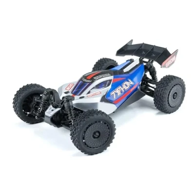 Image de Arrma Typhon GROM, Voiture télécommandée, RC 1/18, Moteur sans balais de Plus 30 km/h, avec Batterie et Accessoires, Bleu, ARA2106T1