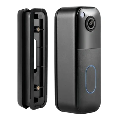 Image de Wasserstein Support d&#039;angle horizontal réglable et plaque murale compatible avec la sonnette vidéo Blink (Noir) Réglage de 35 à 55