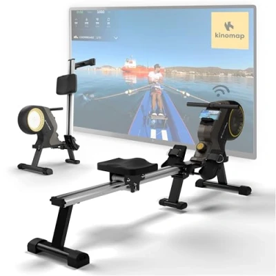 Image de SportPlus Newest Edition Rameur d’Appartement avec 8 Niveaux, système magnétique fiable et sans Usure, écran Complet, Poids Max jusqu&#039;à 150 kgieux Entretien