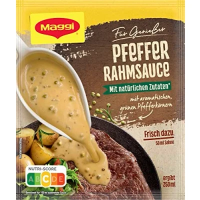 Image de Maggi Pour les connaisseurs sauce à la crème au poivre (Für Genießer Pfeffer Rahmsauce) Poids Total 28 grams