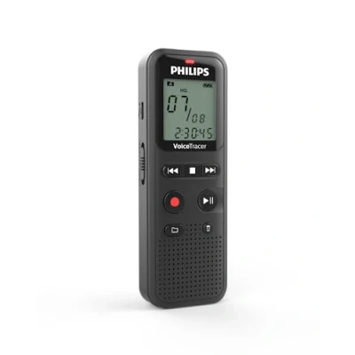 Image de PHILIPS Dictaphone VoiceTracer DVT1160 : Optimisé pour les notes 8Go, Mono, Noir