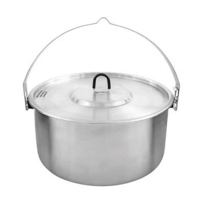 Image de Tatonka Kettle II Casserole d&#039;extérieur en acier inoxydable avec graduation du volume et couvercle fonction passoire 4 l Ø 23,5 x 11,5 cm
