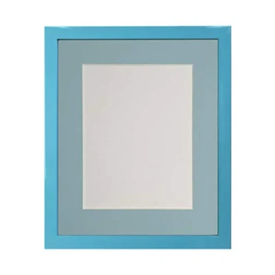 Image de FRAMES BY POST Cadre Photo de 1,9 cm avec Passe Partout Bleu A3 Taille l&#039;image A4 Verre Plastique