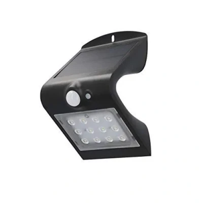 Image de UNITEC Applique murale solaire LED avec détecteur de mouvement 120 1,5 W 220 lumens 4000 K Lampe d&#039;extérieur Protection contre les éclaboussures IP65 Noir Classe énergétique A++