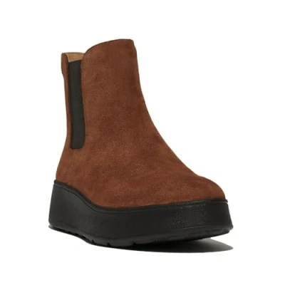 Image de Fitflop Femme Bottines Chelsea Plates en Daim F Mode Bottes, Marron Riche, 40 EU