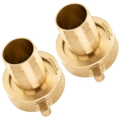 Image de POPPSTAR 2X Raccord de Tuyau 1 1/4 Pouces en Laiton (INCL. Écrou avec Joint Plat) 1/4&quot; Filetage Intérieur sur Douille Pouce (25 mm)
