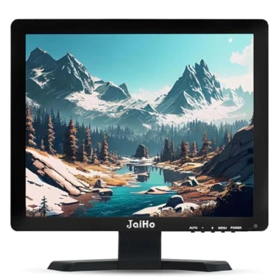 Image de JaiHo Écran 15 Pouces Moniteur HDMI 1024x768 4:3 Couleur Ecran LCD Moniteur, PC avec VGA/HDMI/AV/BNC pour Raspberry Pi Vidéo Ordinateur, Deux Haut Parleurs, VESA