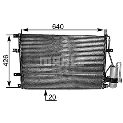 Image de MAHLE ORIGINAL AC 227 000S Condenseur De Clim avec déshydrateur 11, 12 7,65, 8,5 632, 640 VOLVO: V70 2, S60 I, XC70 I Cross Country