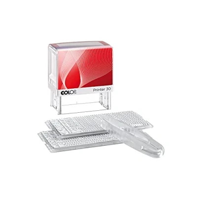 Image de Tampon COLOP 30/2 Set, 5 lignes à fabriquer soi même, 2 jeux de caractères et une pincette inclus